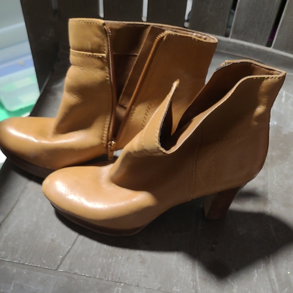 Tan Leather Ankle Boots